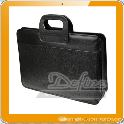 Leather Briefcase Portable Business Conference Meeting Files Portfolio